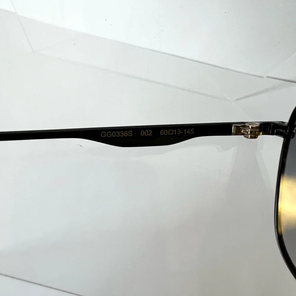 Gucci black aviator sunglasses unisex - Picture 4 of 10